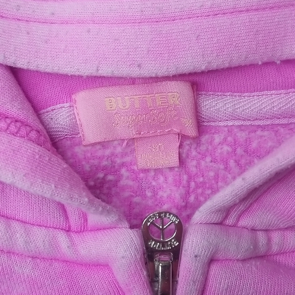 🌺🍍 BUTTER Pink "Aloha" Pineapple Hibiscus Hoodie, Size 3T ~ PRELOVED - Picture 10 of 11